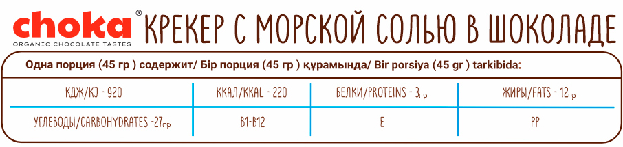 Характеристики: Крекер солёный в шоколаде