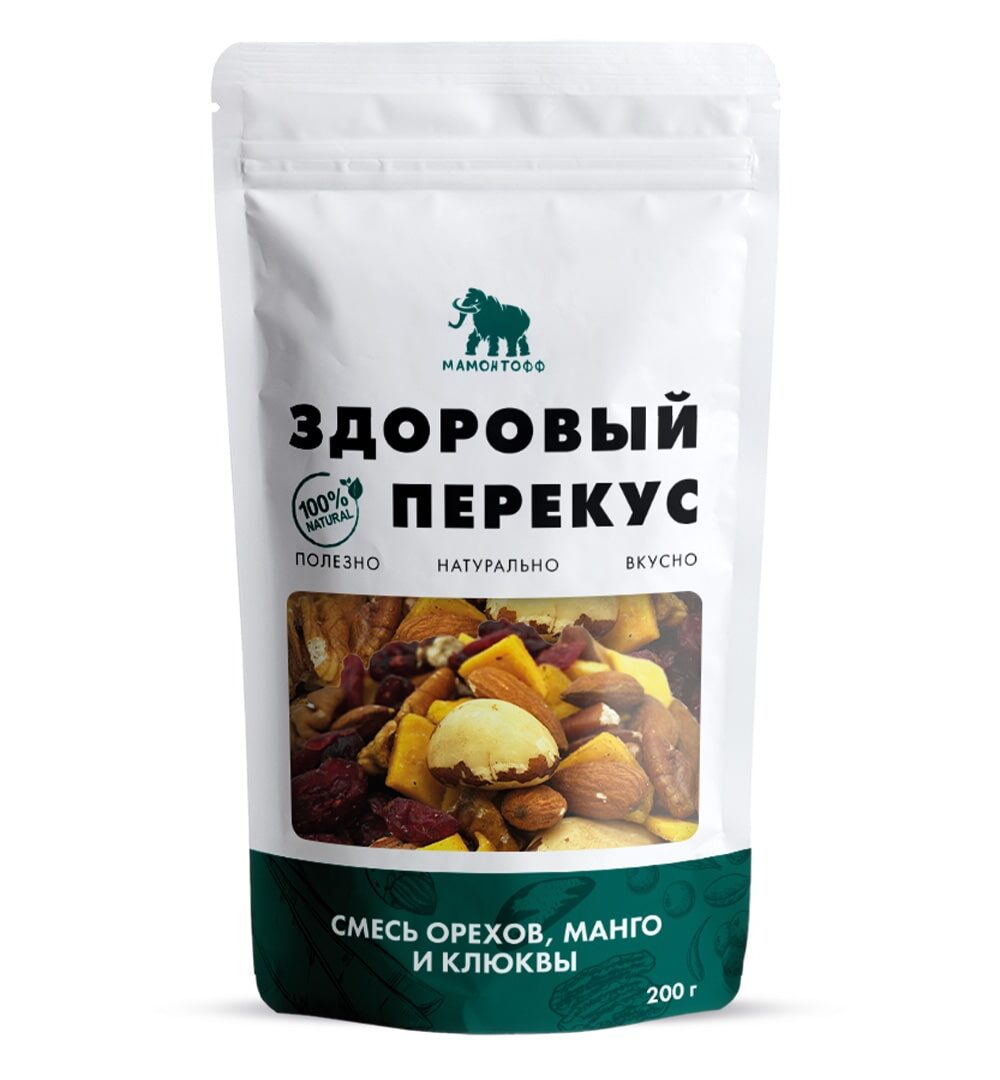 Смесь орехов, манго и клюквы